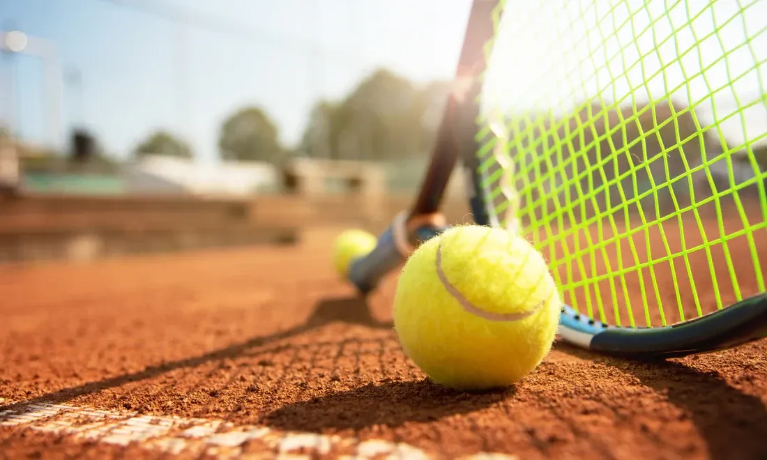 Tennis ball on court