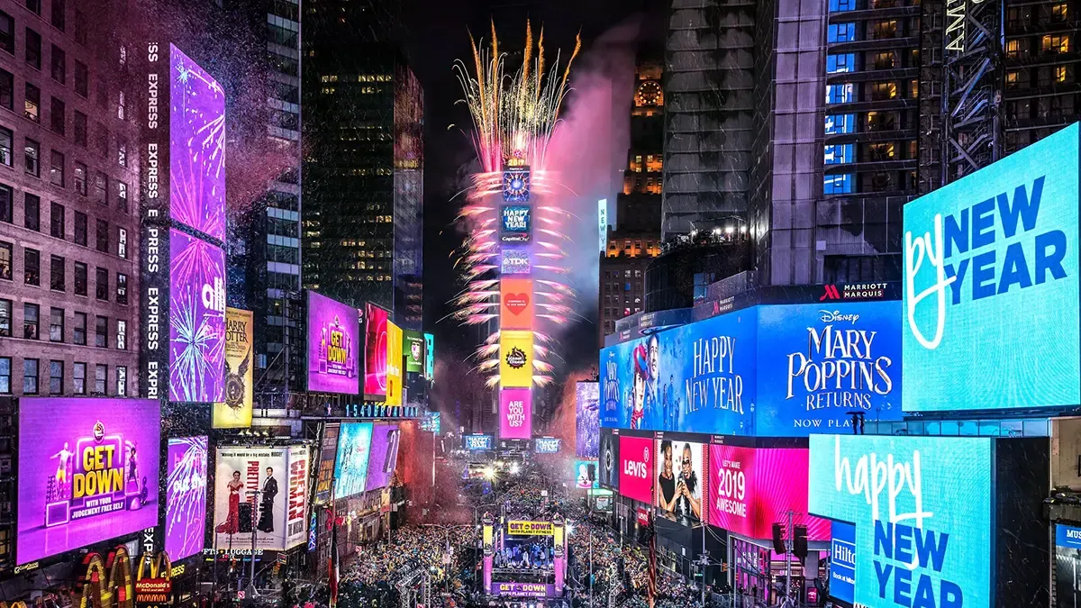 New York celebrating new years eve